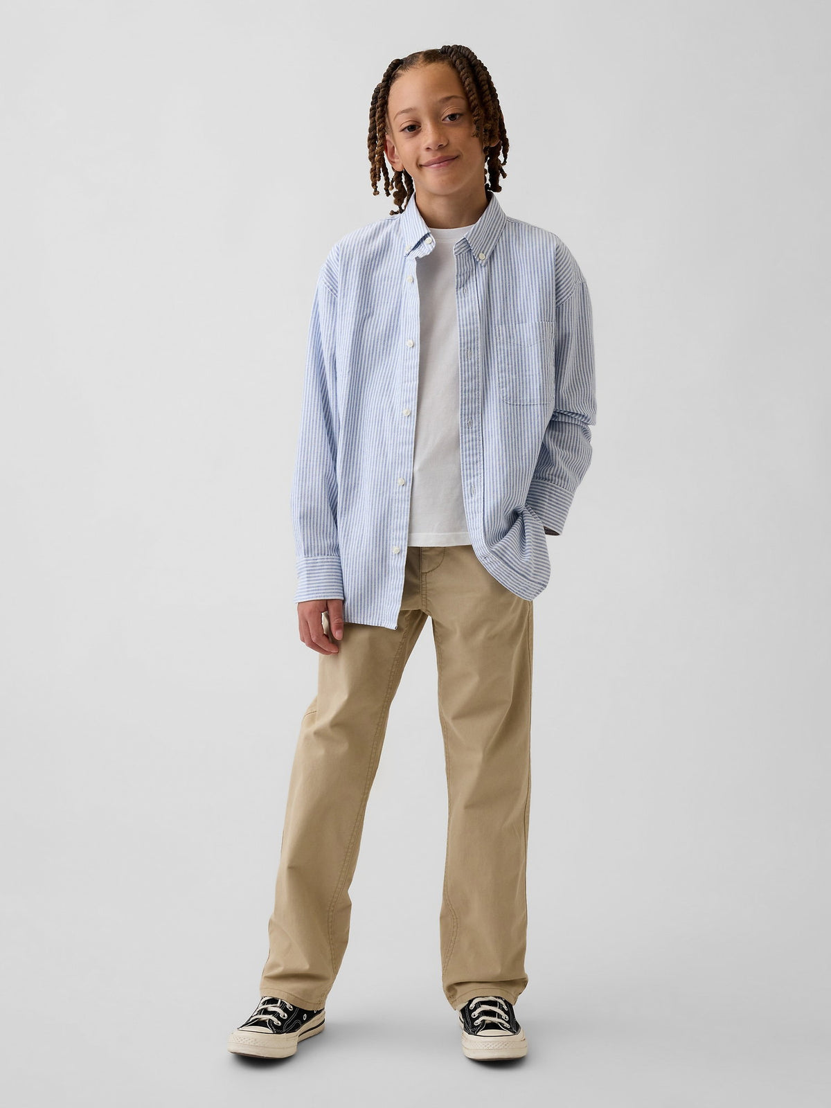 Bej Modern Relaxed Straight Khaki Pantolon
