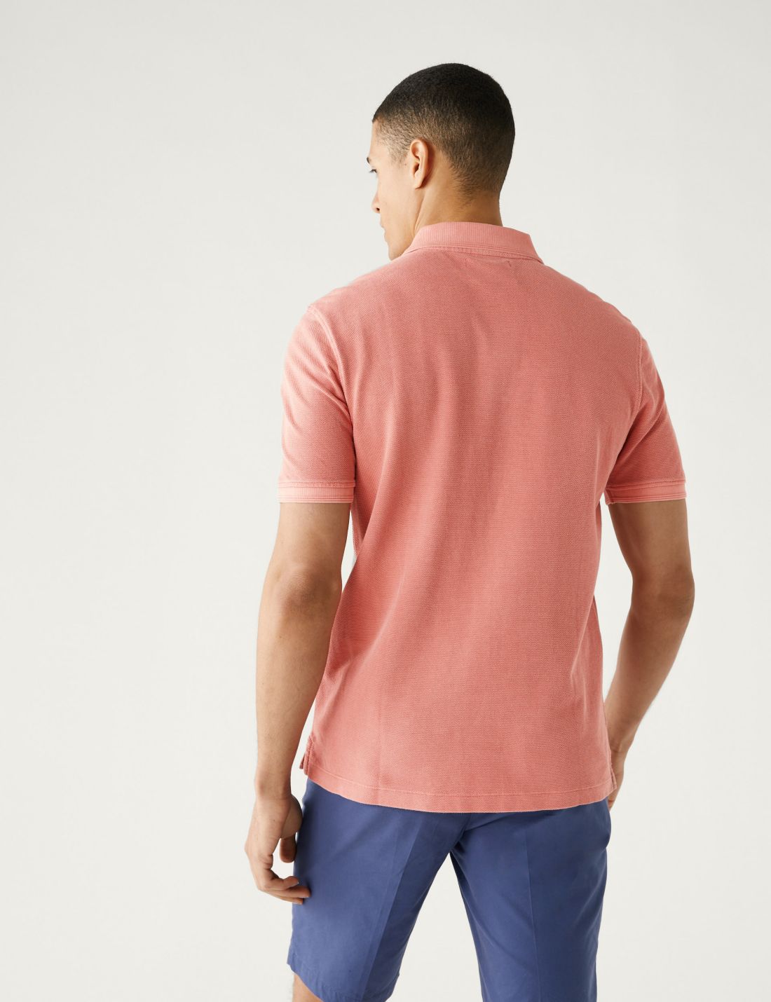 Saf Pamuklu Kısa Kollu Polo Yaka T-shirt