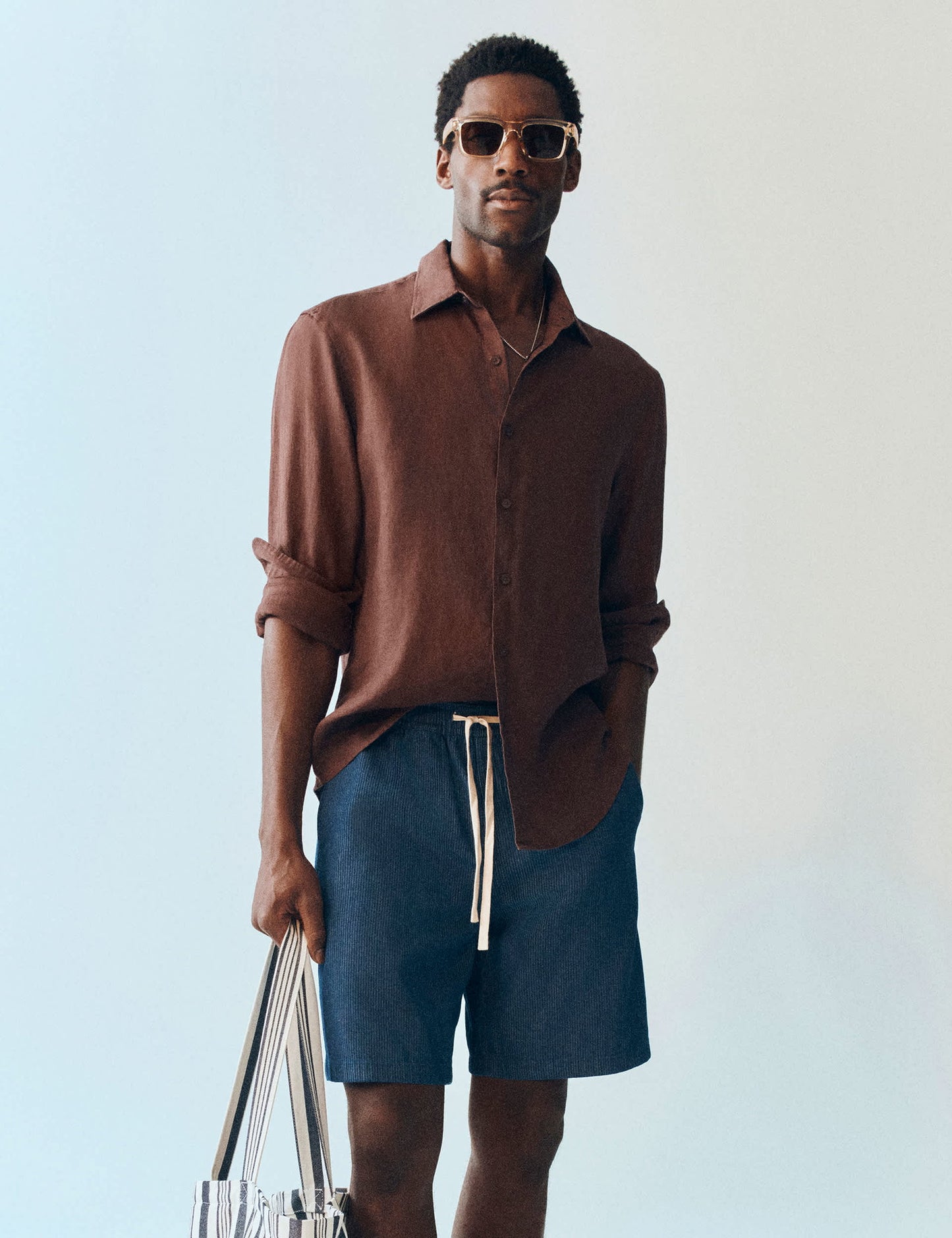 Regular Fit Saf Keten Gömlek