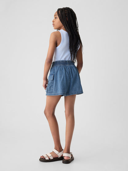 Mavi Mid Rise Denim Utility Şort