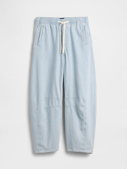 Mavi Mid Rise Ultrasoft Çizgili Easy Horseshoe Jean Pantolon