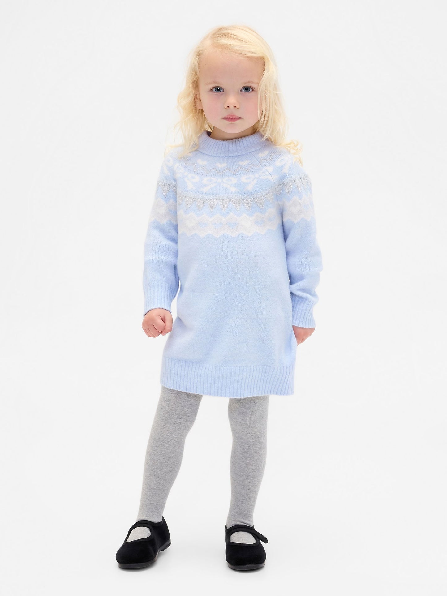 Açık Mavi Baby & Toddler Fair Isle Elbise Kazak
