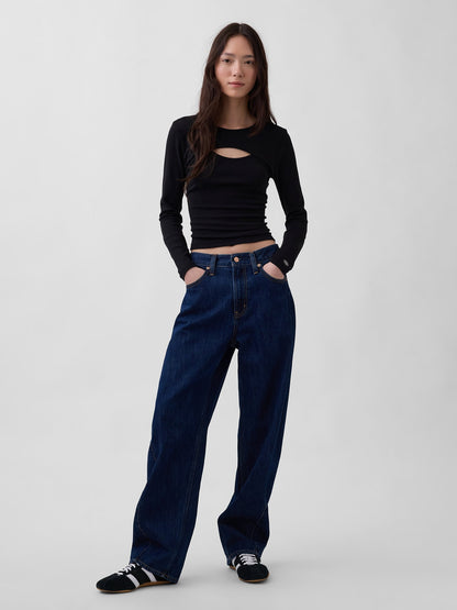Siyah Modern Cutout T-shirt