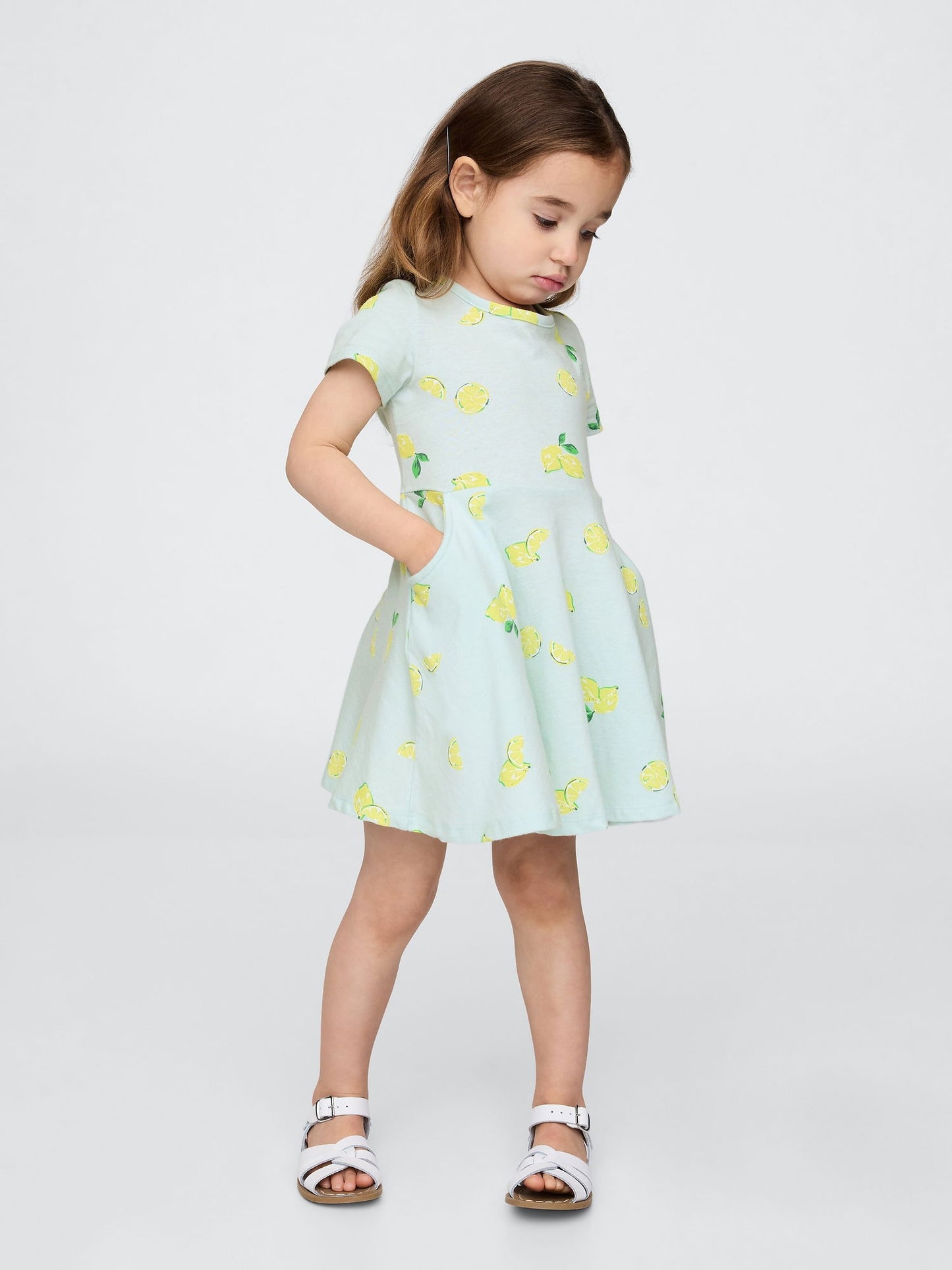 Limon Desenli Mix & Match Twirl Elbise