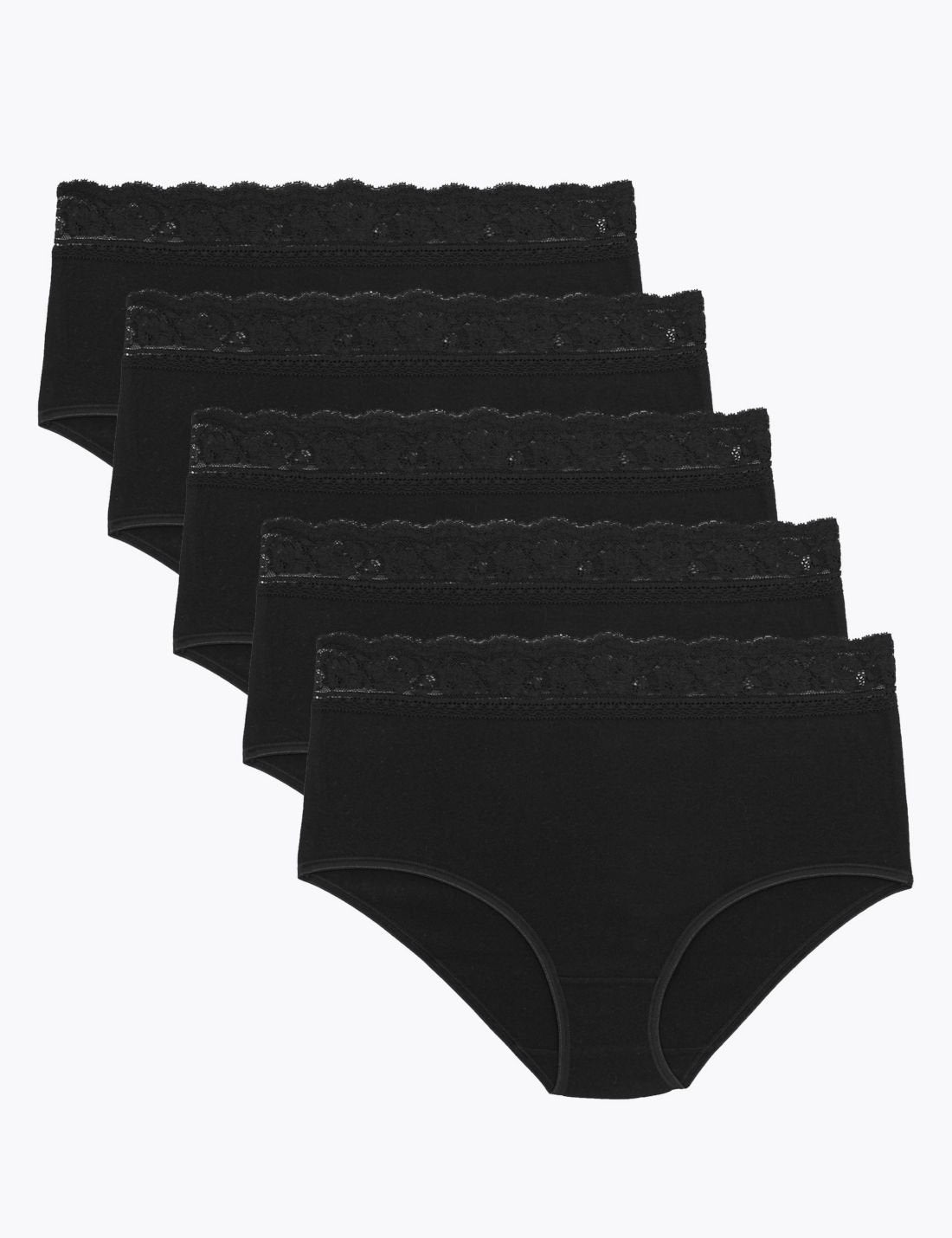 5'li Dantel Detaylı Full Brief Külot Seti