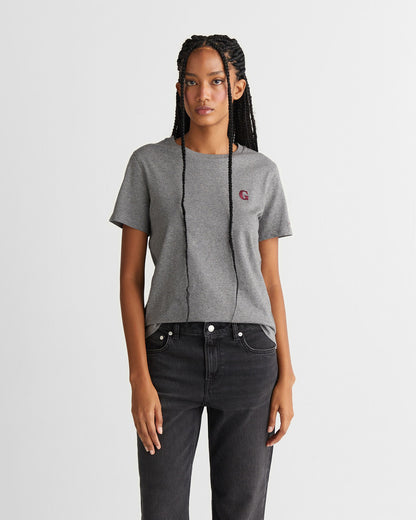 Gant Kadın Gri Regular Fit Bisiklet Yaka T-shirt