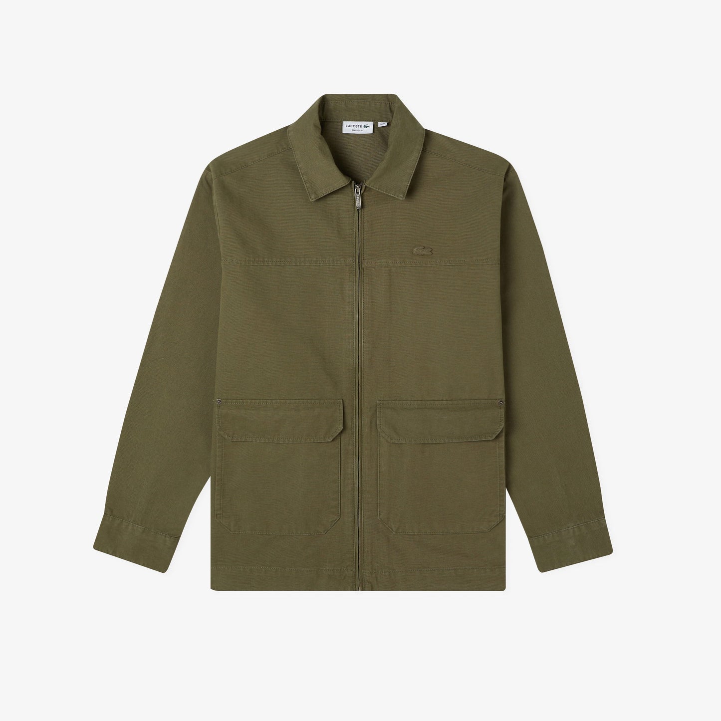 Lacoste Erkek Relaxed Fit Fermuarlı Haki Dış Gömlek