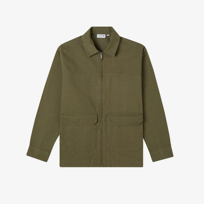 Lacoste Erkek Relaxed Fit Fermuarlı Haki Dış Gömlek