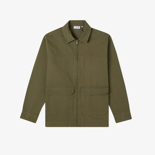 Lacoste Erkek Relaxed Fit Fermuarlı Haki Dış Gömlek