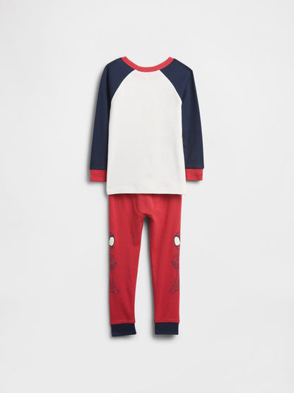 Beyaz Marvel Organik Brushed Pamuk Pijama Takımı