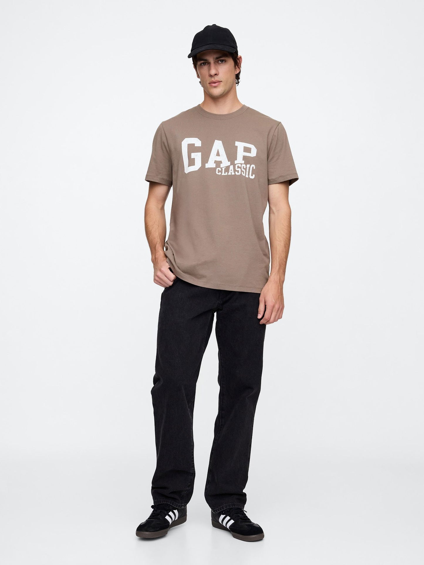 Kahverengi Everyday Soft Gap Logo Grafik T-shirt