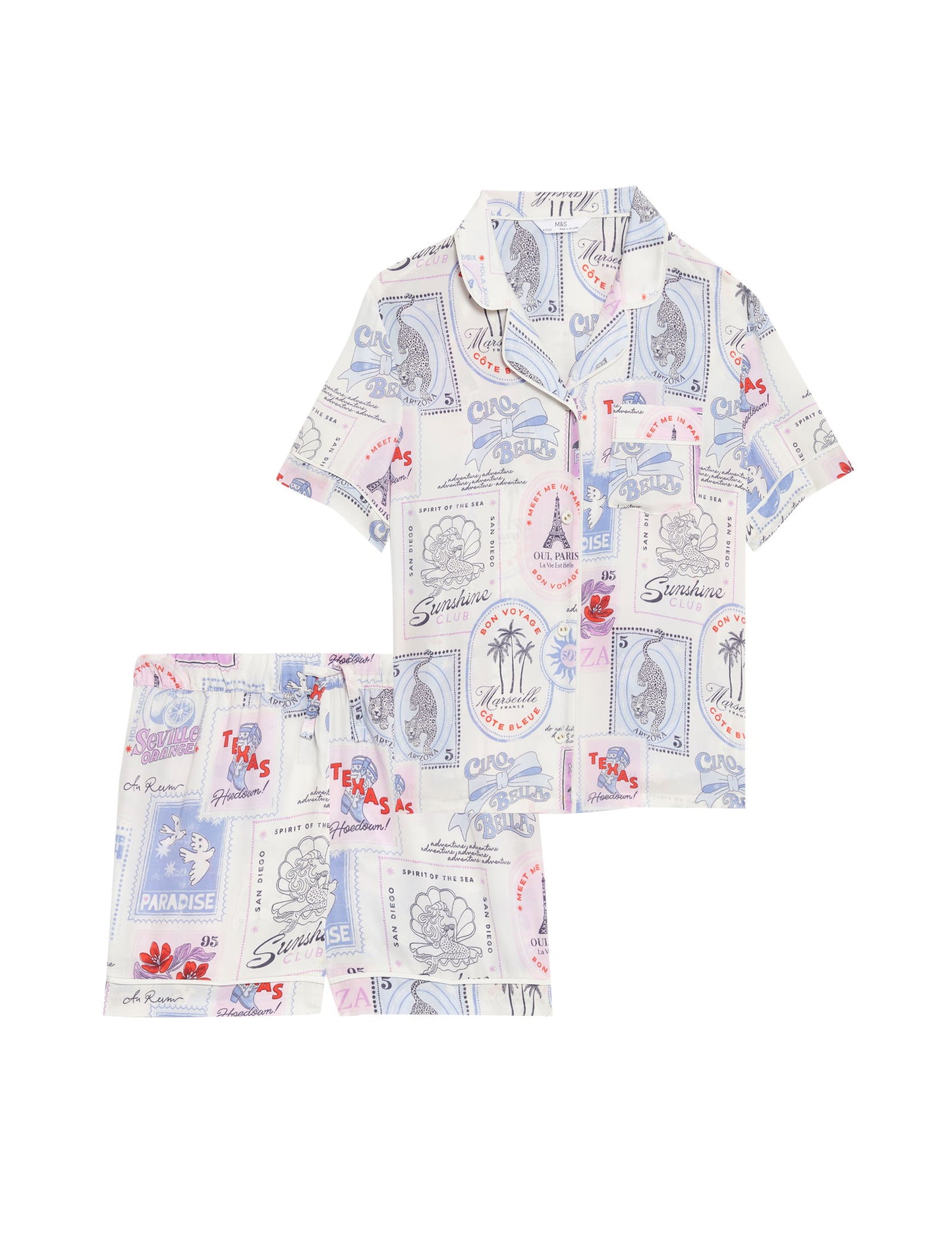 Satin World Travel Revere Pijama Takımı (3-16 Yaş)