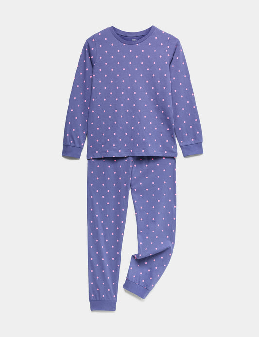 Saf Pamuklu Desenli Pijama Takımı