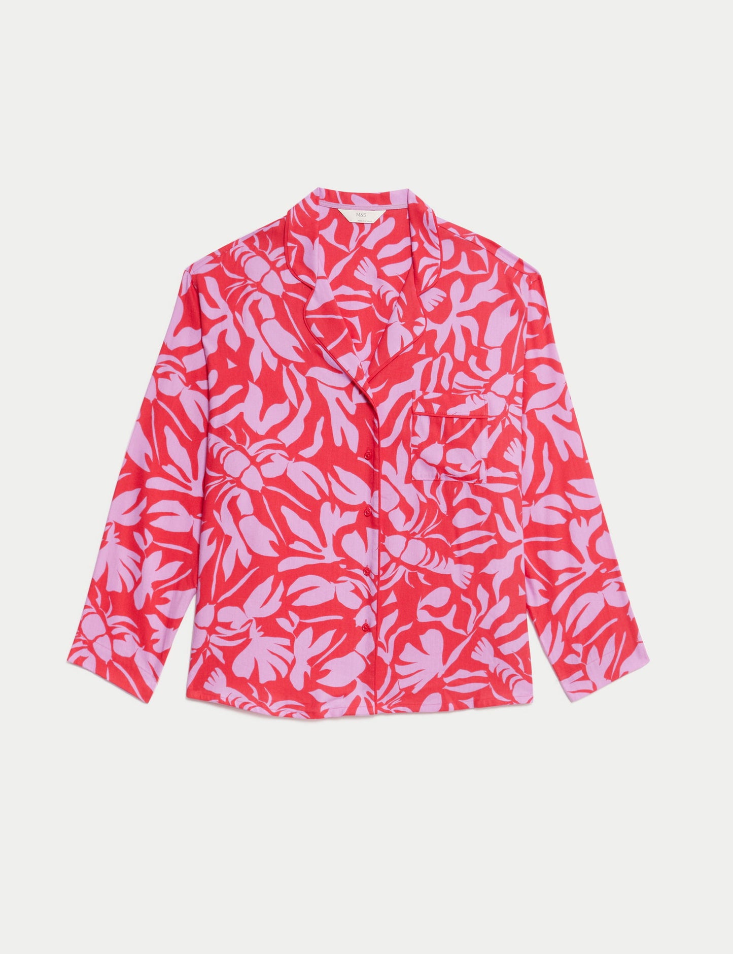 Regular Fit Desenli Uzun Kollu Pijama Üstü
