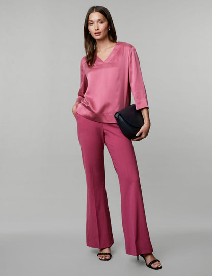 Relaxed Fit V Yaka Ipek Bluz