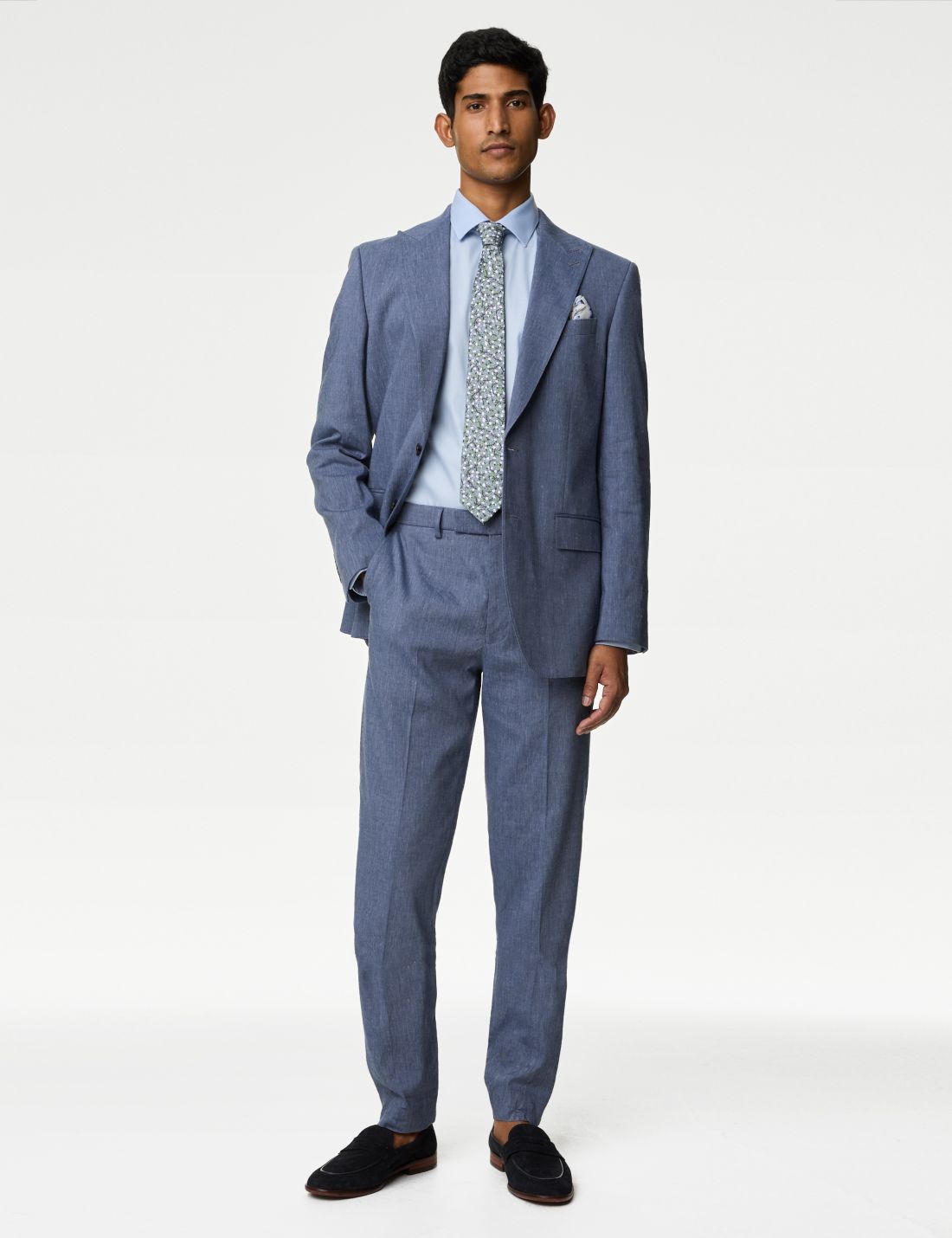 Tailored Fit Klasik Keten Pantolon
