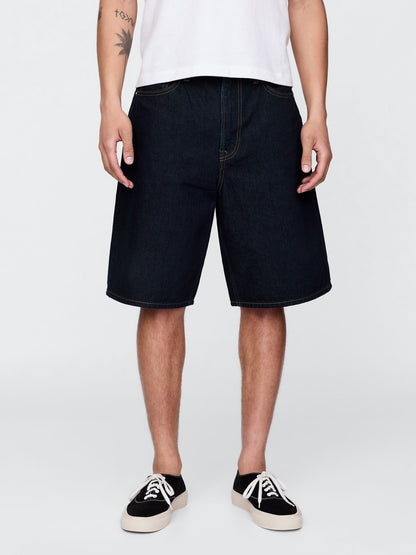 Siyah 10.5 Baggy Denim Şort
