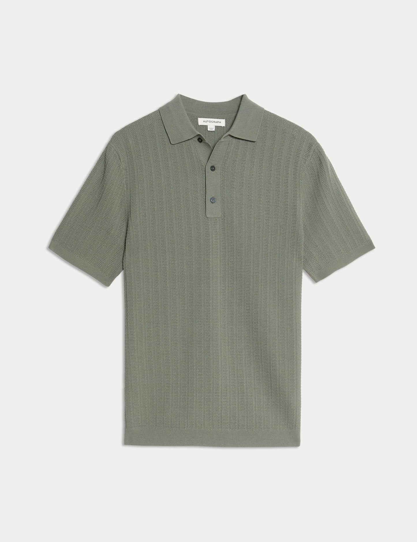 Dokulu Viskon Örme Polo T-shirt