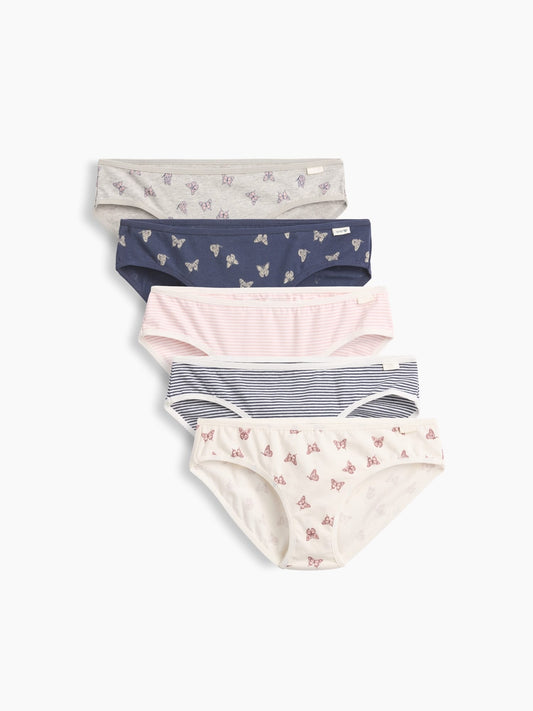 Çok Renkli Organik Stretch Pamuk Bikini Külot (5'li)