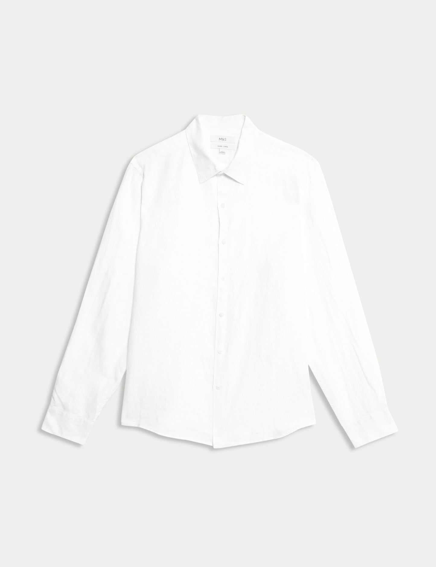 Regular Fit Saf Keten Gömlek