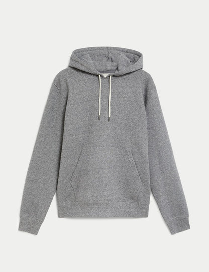 Saf Pamuklu Kapüşonlu Sweatshirt