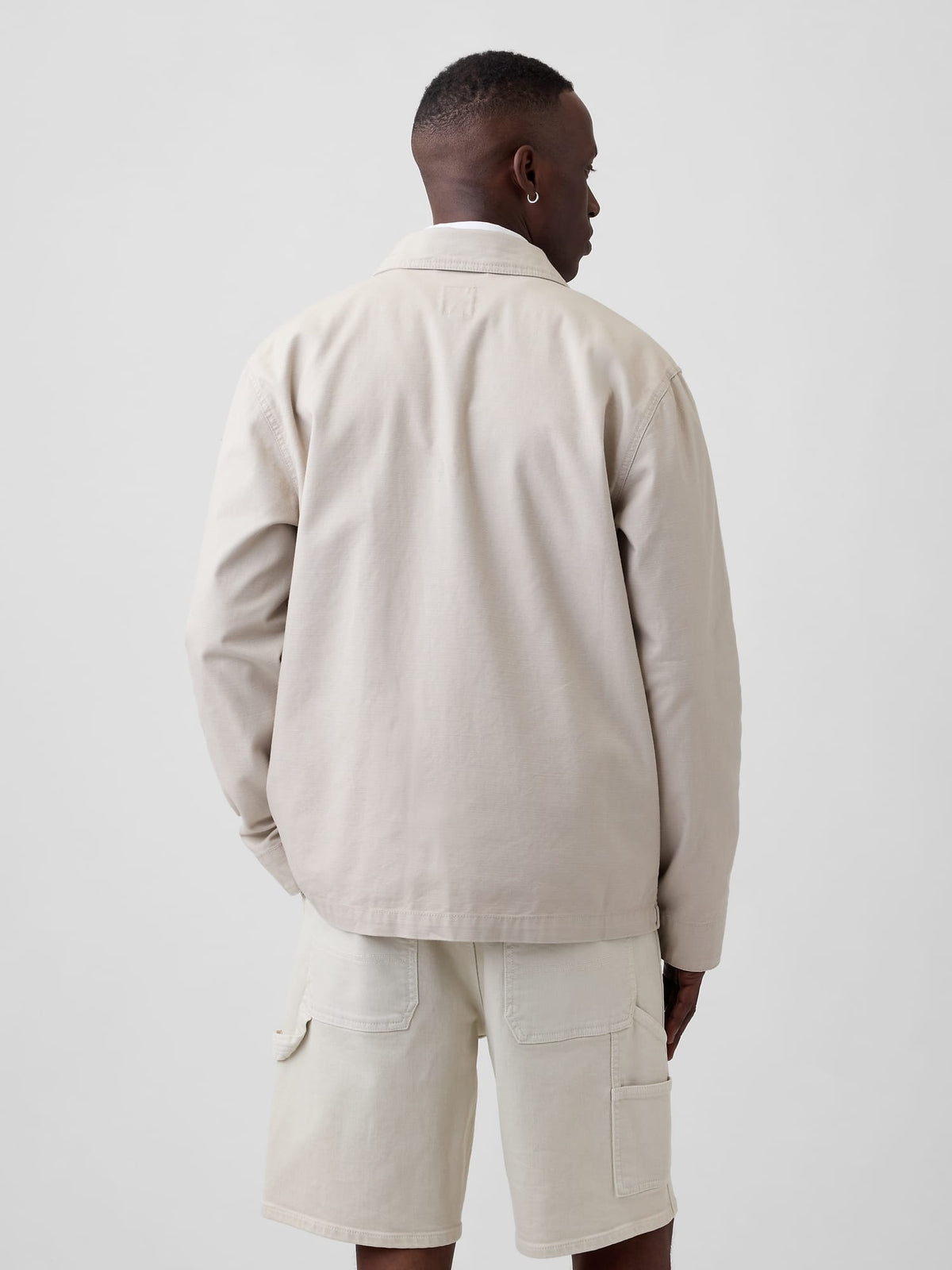 Kırık Beyaz Relaxed Twill Chore Ceket