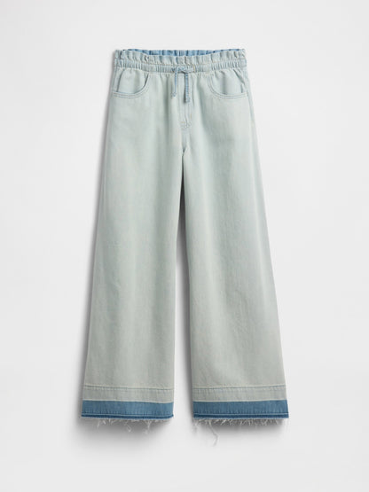 Açık Mavi Mid Rise Superlight Pull-on Baggy Jean Pantolon