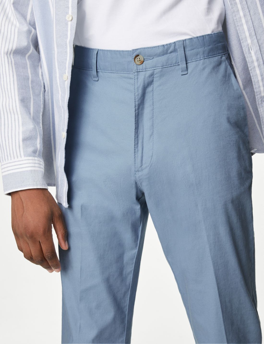 Regular Fit Keten Chino Pantolon