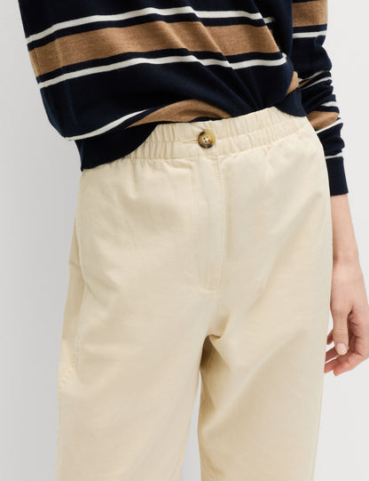 Saf Pamuk Elastik Bel Carrot Leg Pantolon