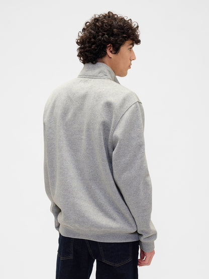 Gri Relaxed Gap Logo Yarım Fermuarlı Sweatshirt