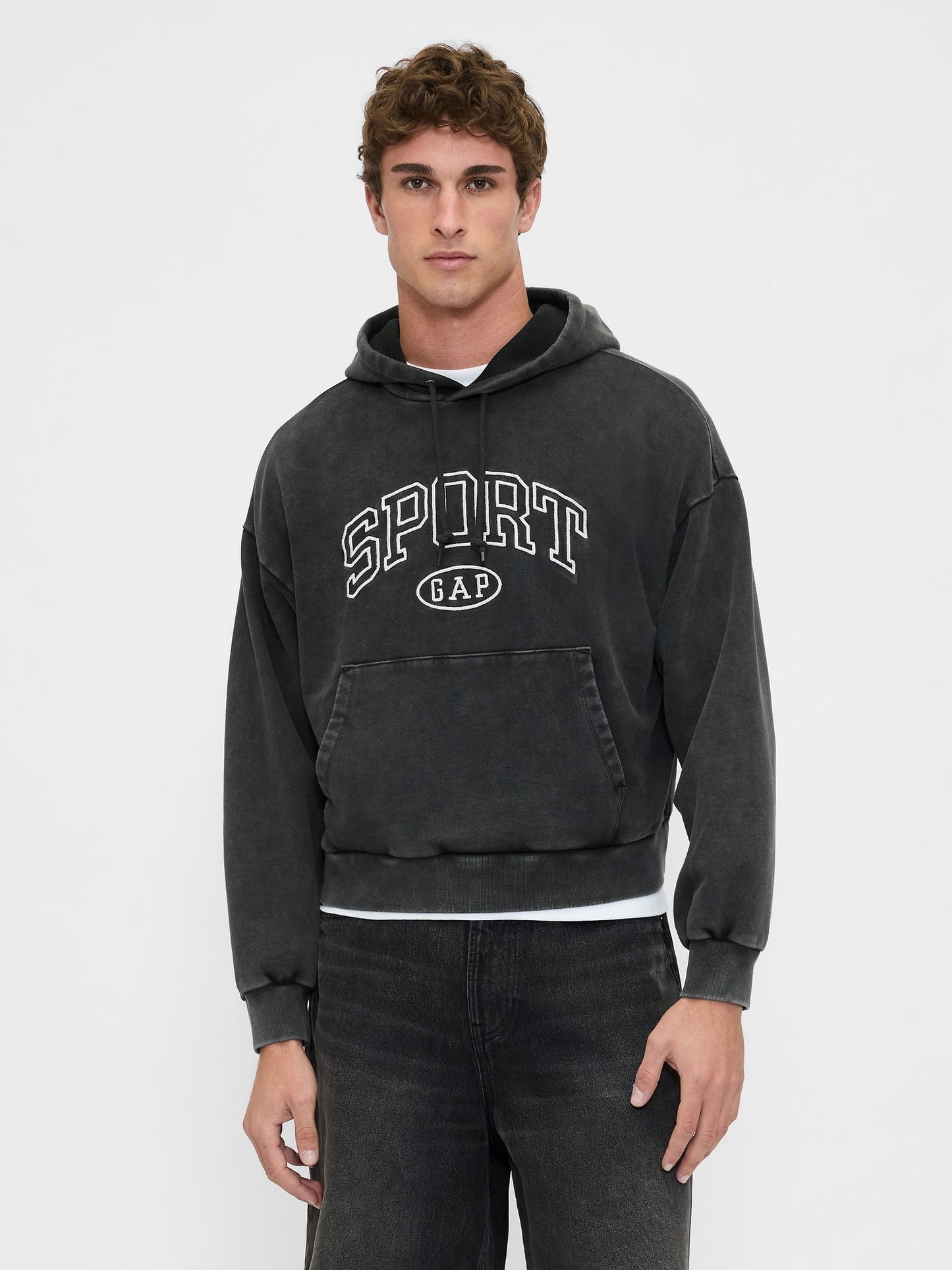 Siyah Heavyweight Oversized Gap Logo Sweatshirt