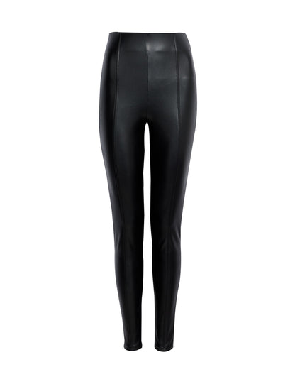 Regular Fit Deri Görünümlü Pantolon