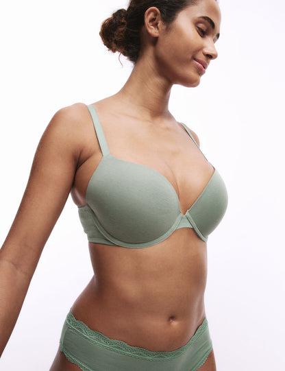 3'lü Pamuklu Push Up T-shirt Sütyeni