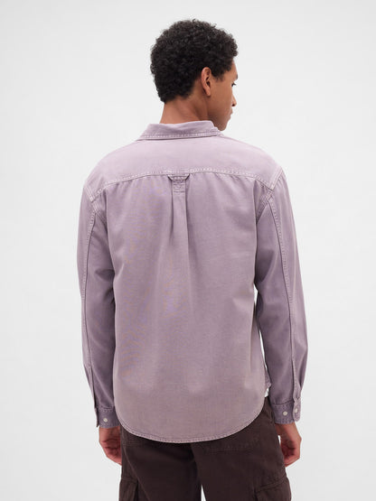 Lila Ultrasoft Denim Relaxed Gömlek