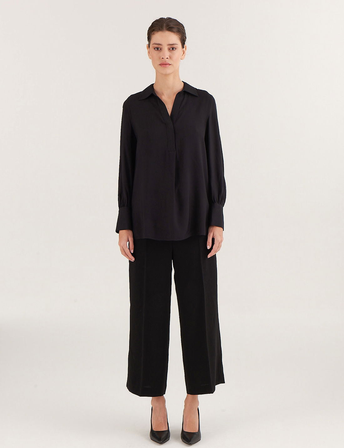 Relaxed Fit Uzun Kollu Popover Bluz