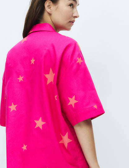 Saf Pamuklu Desenli Pijama Takımı