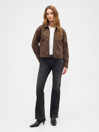 Siyah Low Rise Boot Jean Pantolon