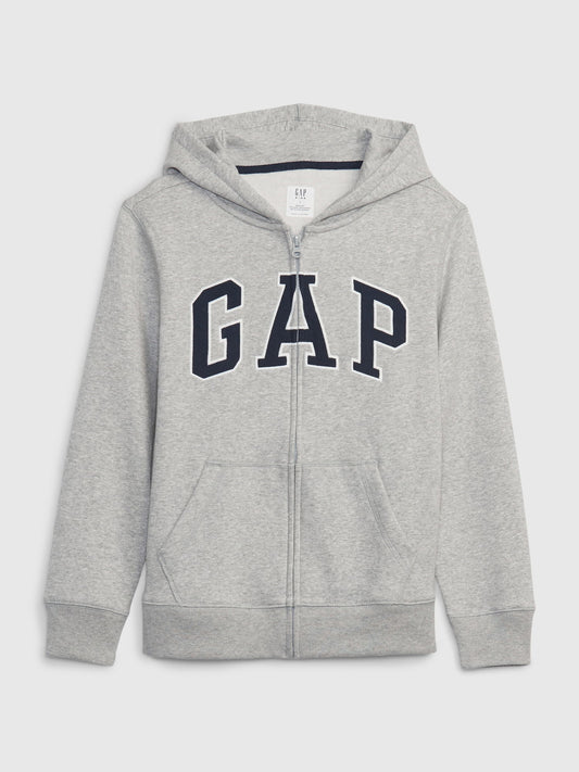 Gri Gap Logo Fermuarlı Fleece Sweatshirt