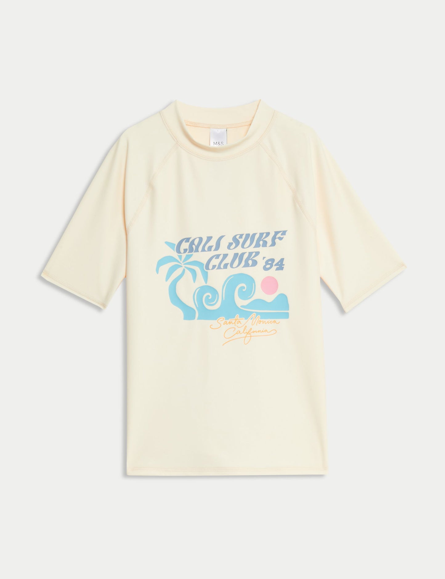 Cali Surf Club Desenli Kısa Kollu Deniz Tişörtü (6–16 Yaş)