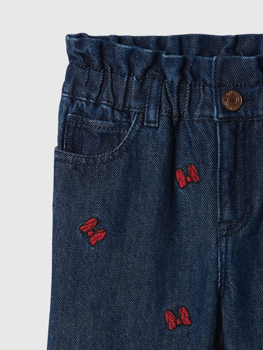 Lacivert Gap × Disney Minnie Mouse Işlemeli Stride Jean Pantolon