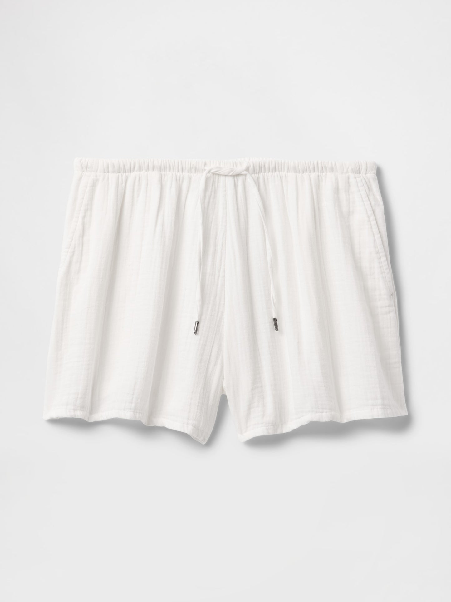 Kırık Beyaz Crinkle Gauze Easy Şort
