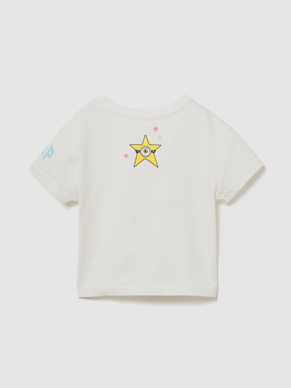 Beyaz Minions Grafik Baskılı T-shirt