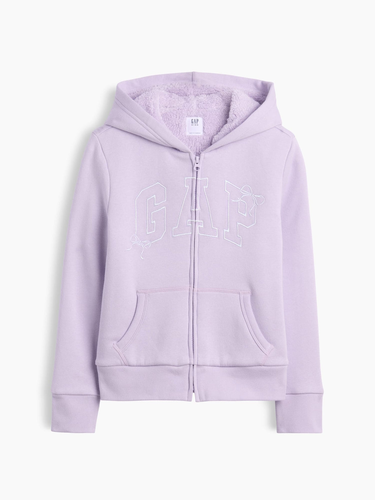 Açık Mavi Sherpa Astarlı Logo Fermuarlı Sweatshirt