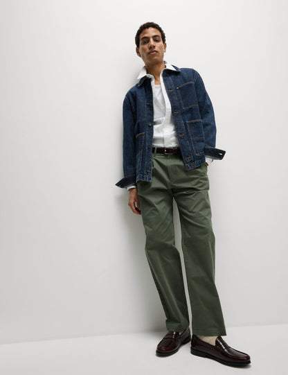 Saf Pamuklu Klasik Denim Ceket