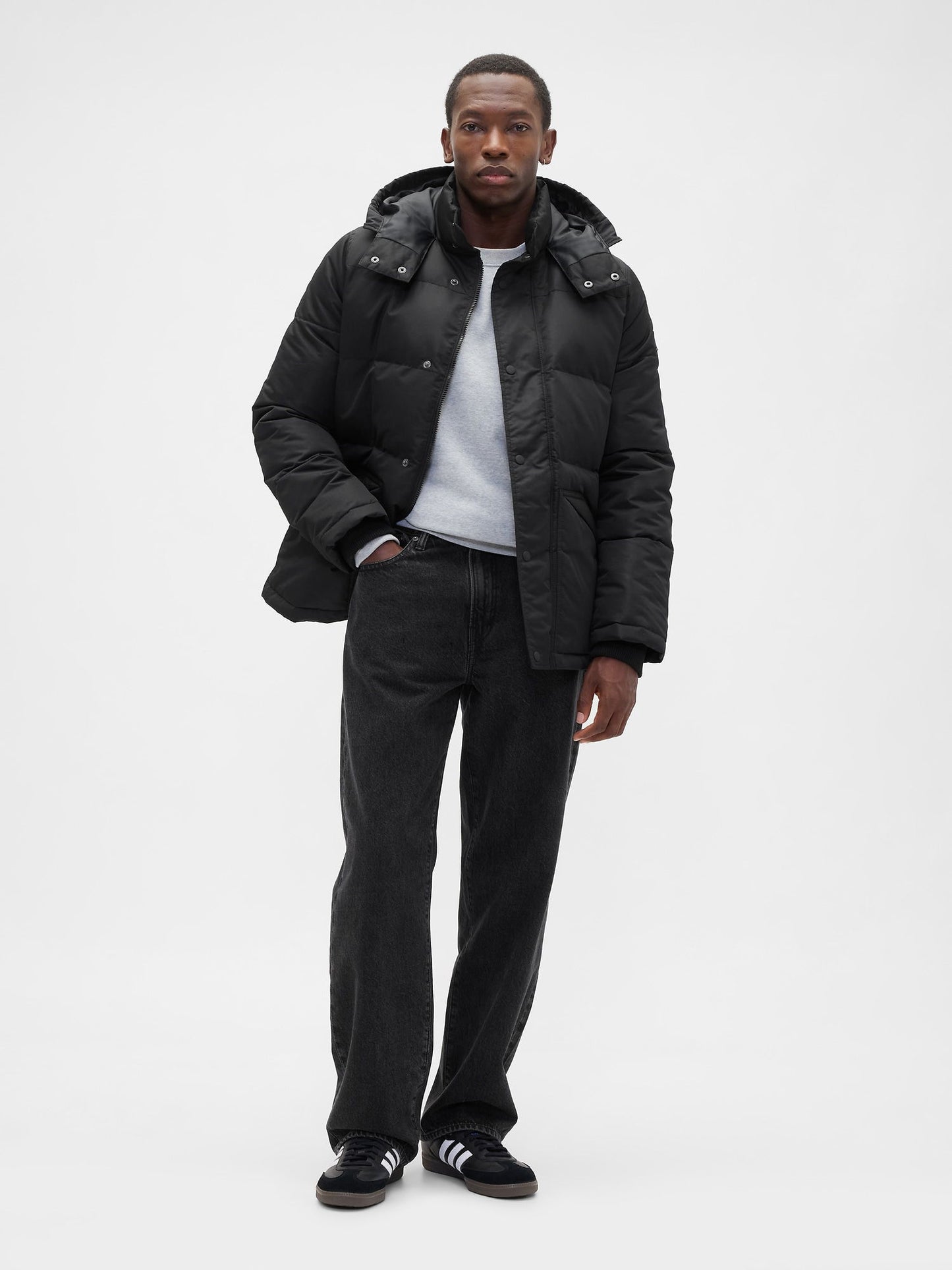 Siyah Coldcontrol Max Relaxed Heavyweight Puffer Şişme Mont