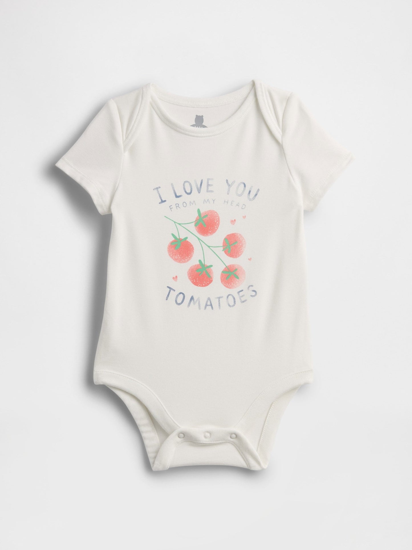 Beyaz First Favorites Grafik Baskılı Bodysuit