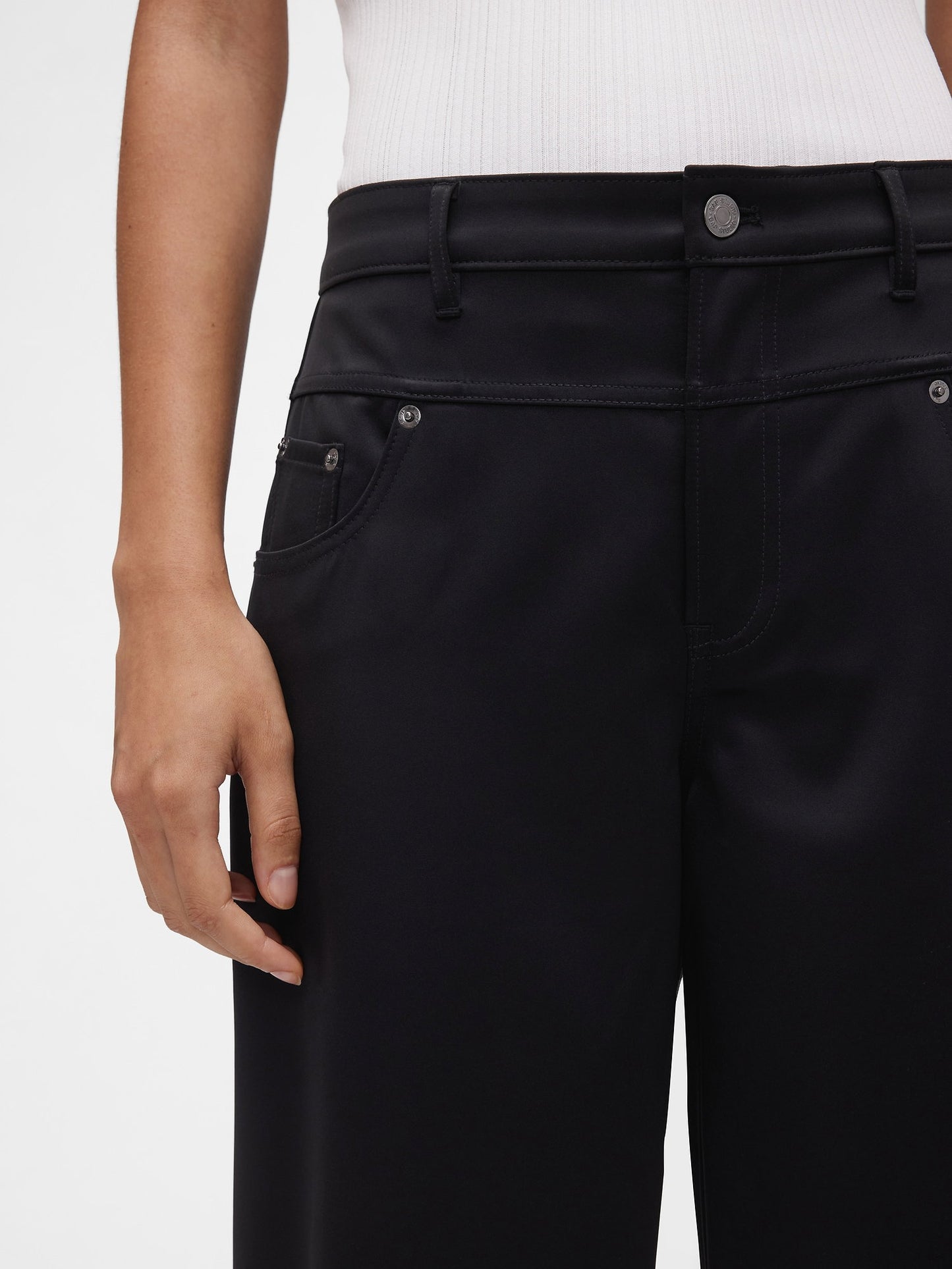 Siyah Gapstudio Low Rise Saten Baggy Pantolon