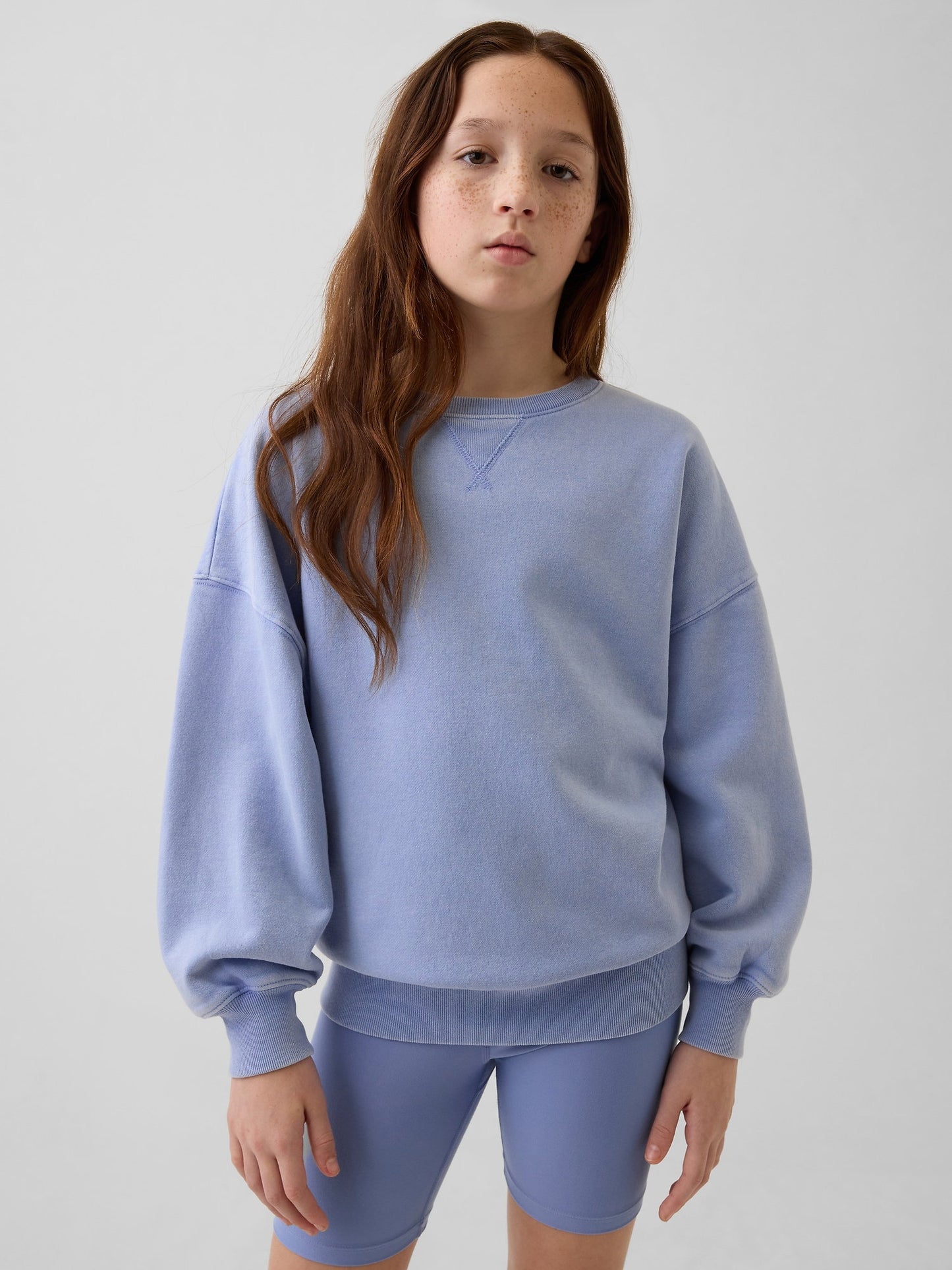 Açık Mavi Vintagesoft Oversized Tunik Sweatshirt