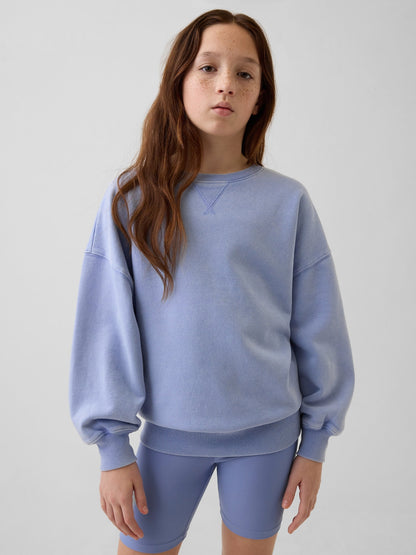 Açık Mavi Vintagesoft Oversized Tunik Sweatshirt