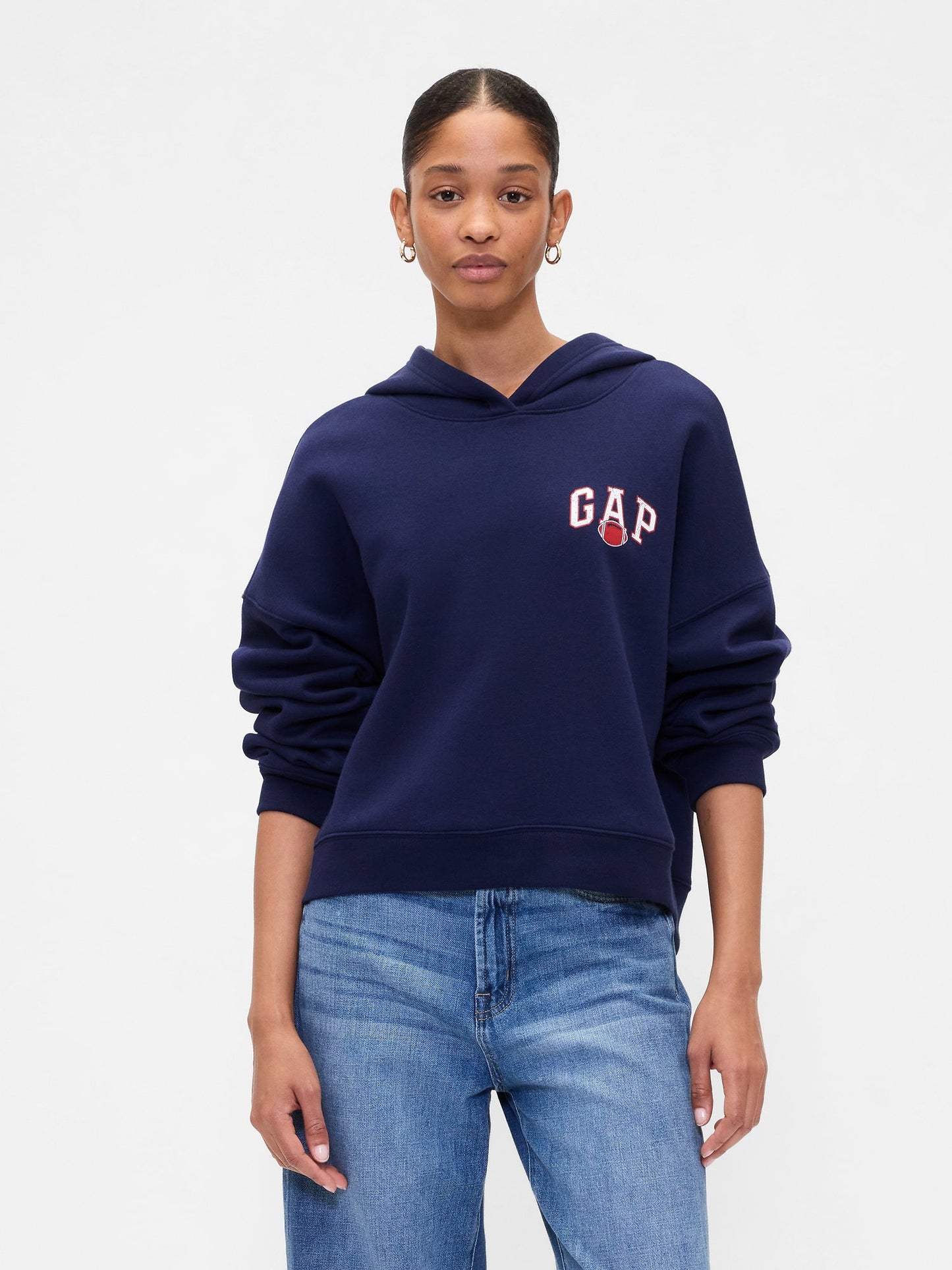 Lacivert Oversized Gap Grafik Sweatshirt